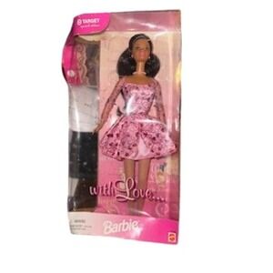 Mattel Target Special Edition Barbie With Love Black Doll Pink Floral Dress New